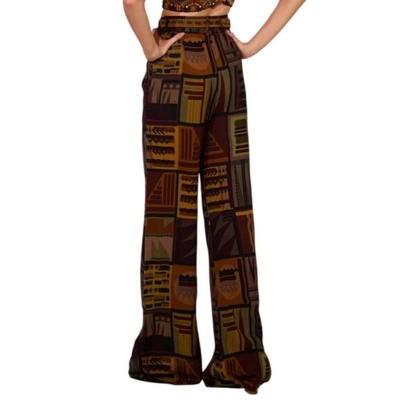 Nikita Mhaisalkar Anthropologie Wide-Leg Pants Small Multicolor Abstract Pattern - Picture 2 of 11